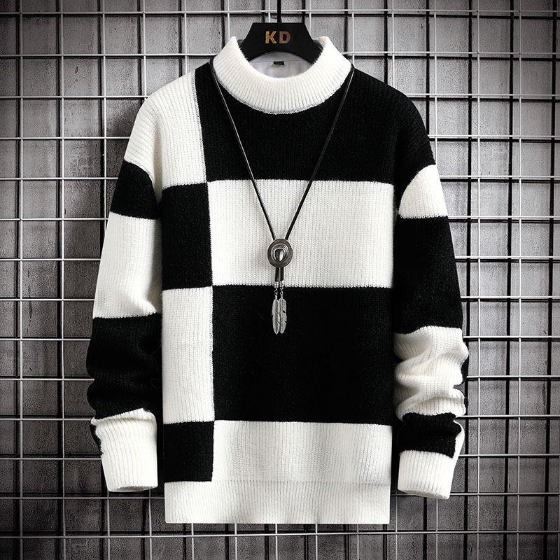 Sweater Men High Quality Fashion Casual Knitted Sweater Men Patchwork O Neck Winter Sweater for Men