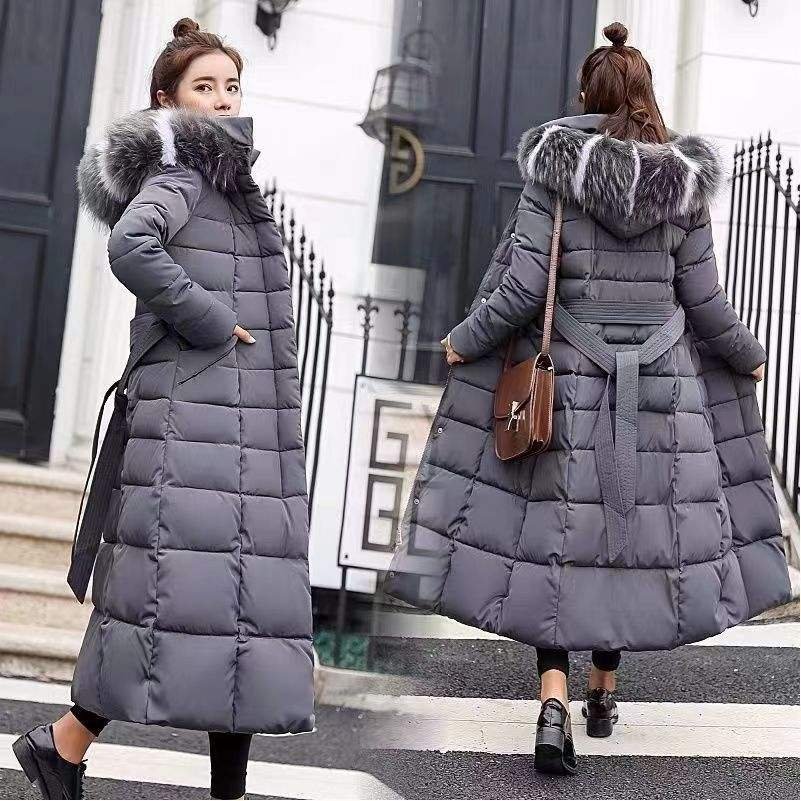 YiXin Women's Coats 2025 Plain Overcoat Thick Warm Hooded Long Winter Coat for Women Bubble Coat Women