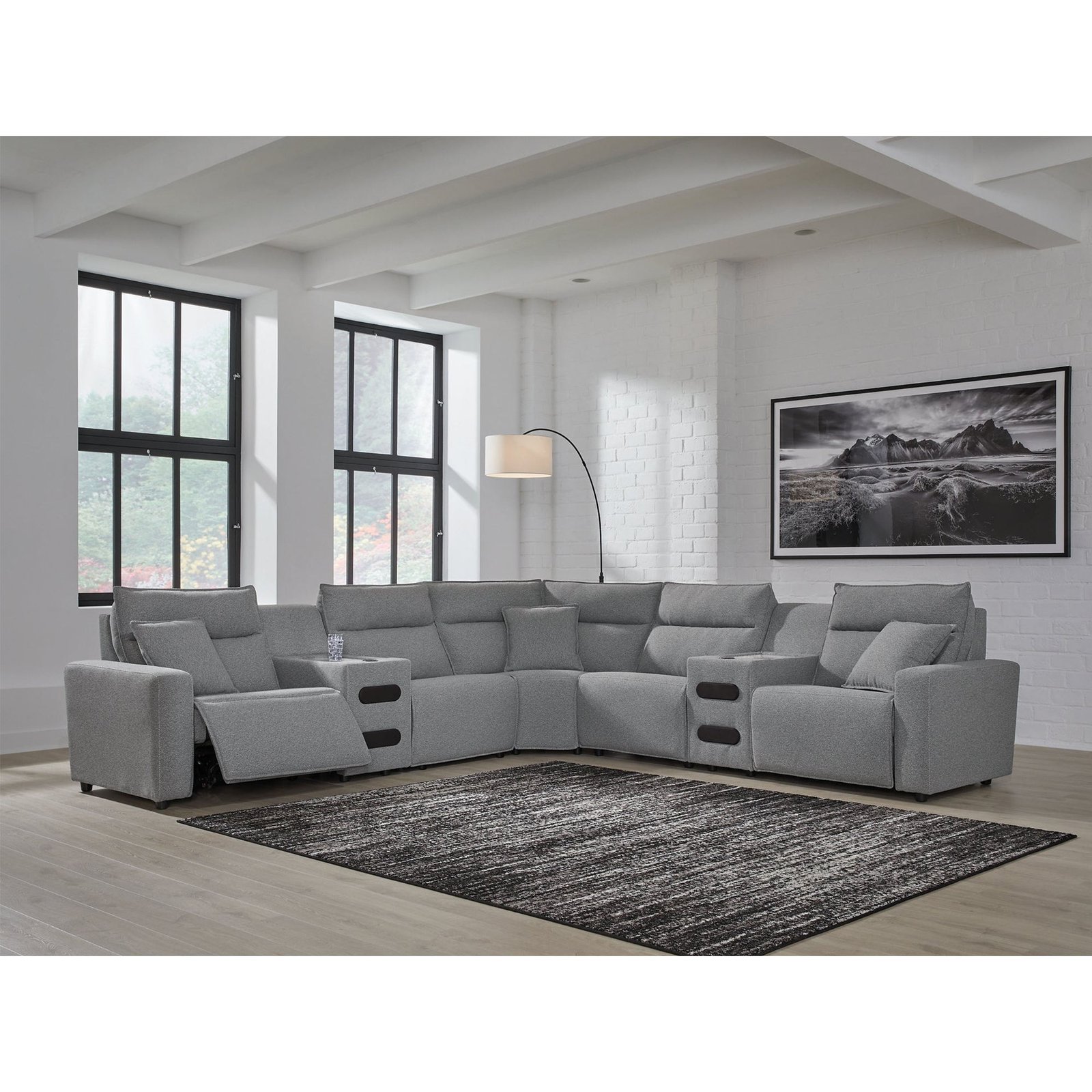 JS Living Room Furniture Function Sofa Upholstered in Fabric Bluetooth Speakers Power Sofa Set Recliner