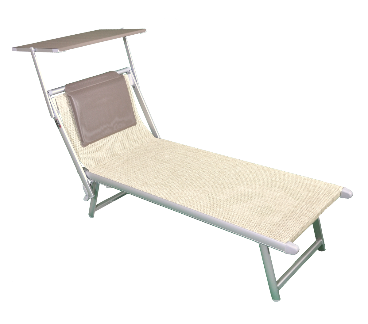 Italian-Made Cordless Aluminium Sunbed Semi-Automatic Top with Headrest for Outdoor Use in Hotels Pools Gardens