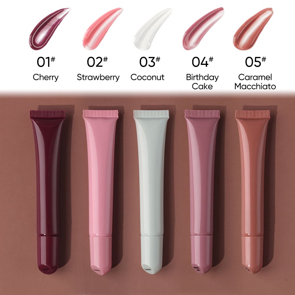 Wholesale Custom Personalized Mineral Lip Gloss Plump Squeeze Tubes with Glossy Lip Gloss Private Label