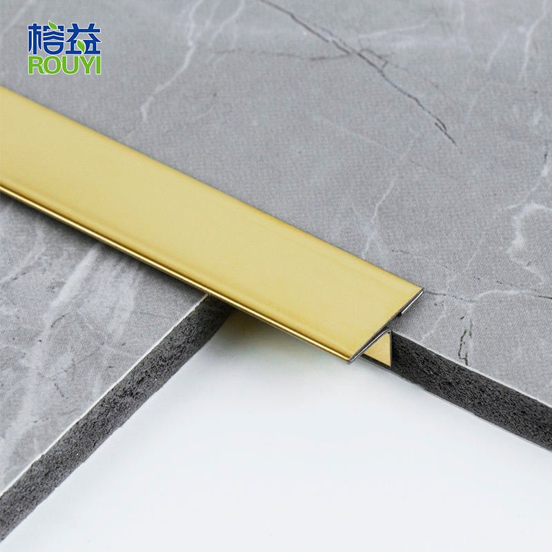 Factory Custom Wall Ceramic T Shape Corner Trim Aluminum Profiles for Decorations Metal Tile Trim
