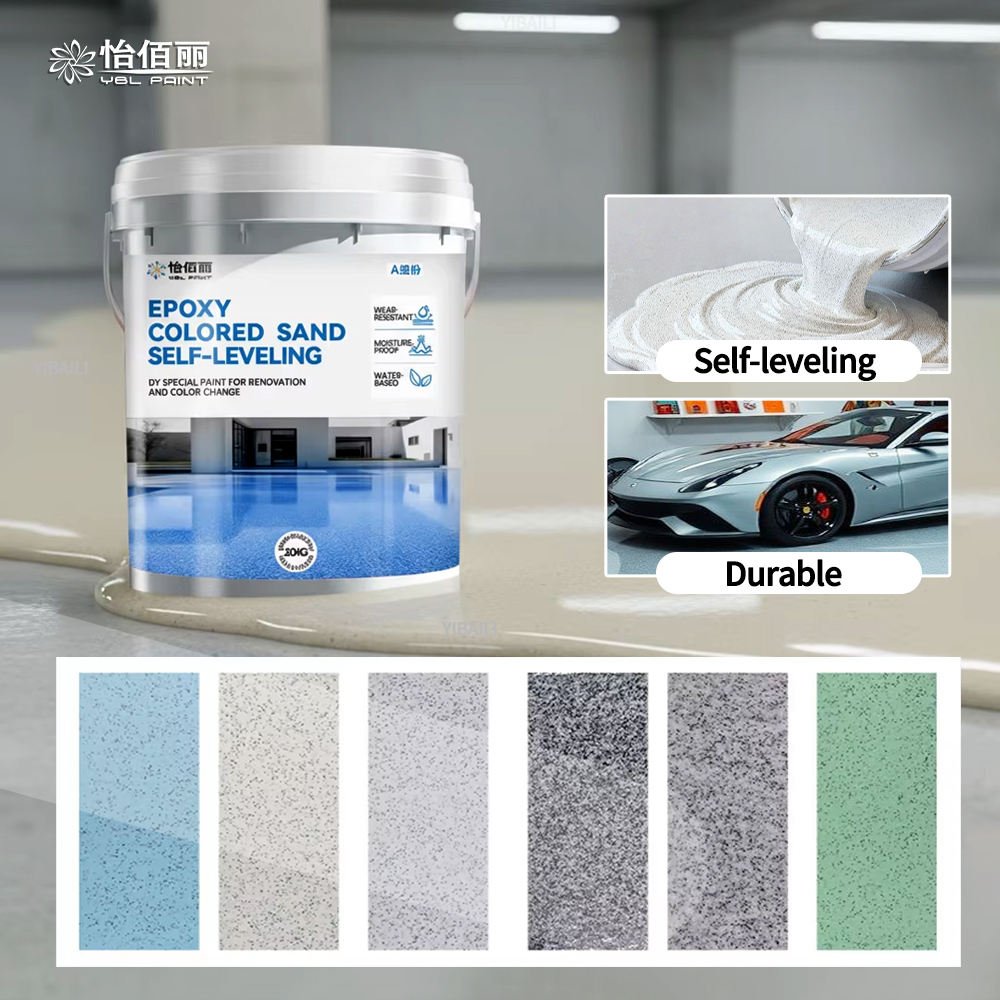 High-gloss Marble Industrial Household Interior and Exterior Epoxy Colored Sand Self-leveling Floor Paint and Coating Materials
