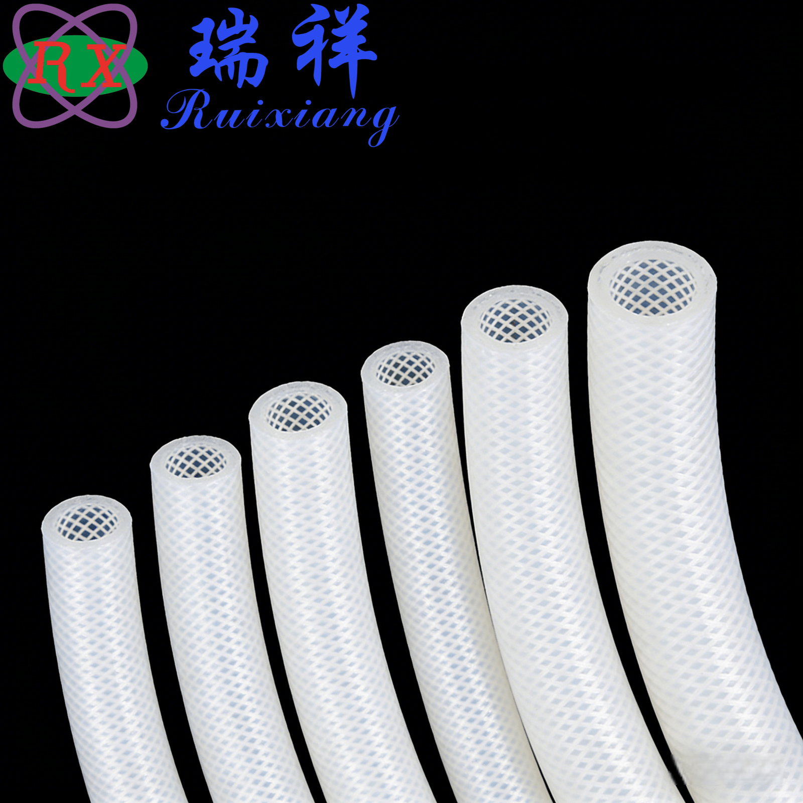 Reinforced Silicone Tube Braided Cover Custom Cutting Color Service Medical/Lab/Sci Res Use ROHS/REACH/LFGB Certified