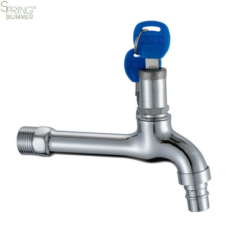 Factory Direct Sale Modern Design Outdoor Garden Water Tap Lock with Key Anti-theft 2/1 Basin Tap Extended Coverage