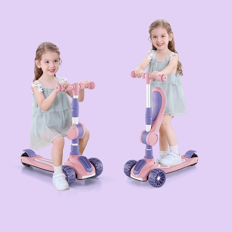 Wholesale Aluminum Alloy Kids Kick Child Toy 3 Wheel Scooter With Light Chair for Kids Children