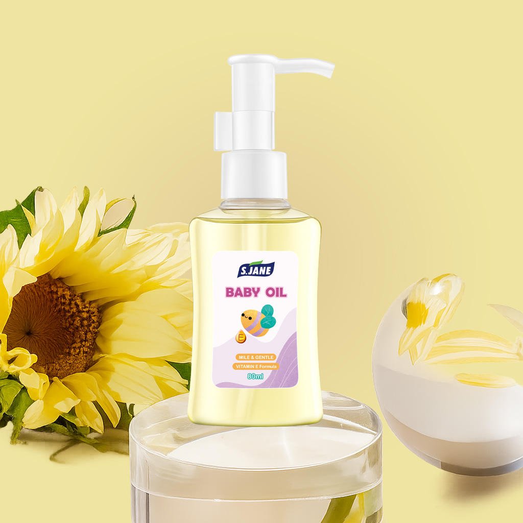 Custom Hypoallergenic Baby Skin Whitening Body Oil with Rebranding Logo Design for Sensitive Skin Care Plant-Derived Baby Oil