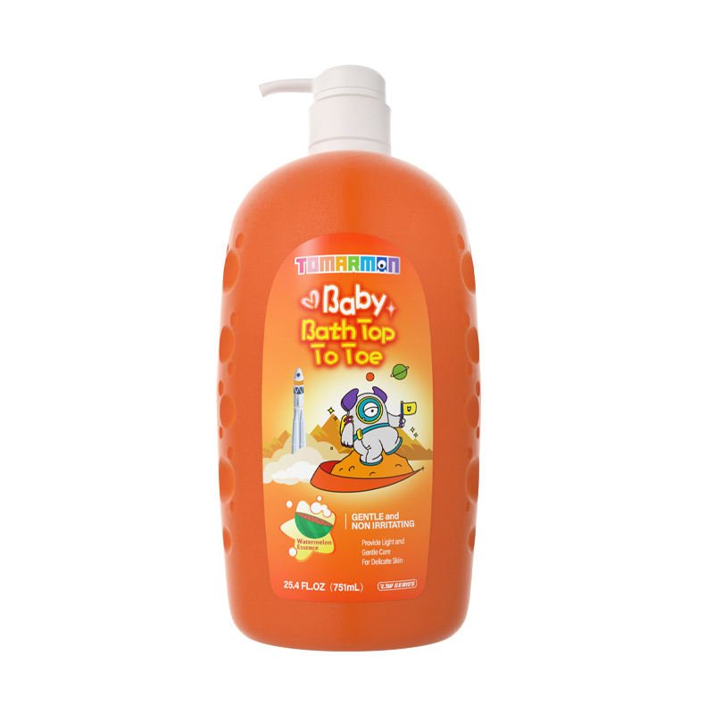 Wholesale 751ml Tear Free Baby Bath Top to Toe Wash Kids Hair and Body Cleaning Baby Shampoo and Shower Gels