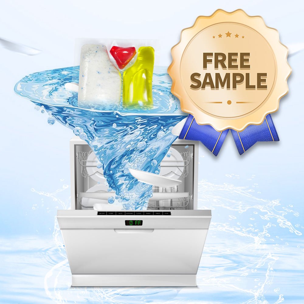 Free Sample Quick Clean 1Hour Cycle Compatible Dishwasher Tablets with Pre-Soak Action Fast Acting Gel for Cleaning Dried Stains
