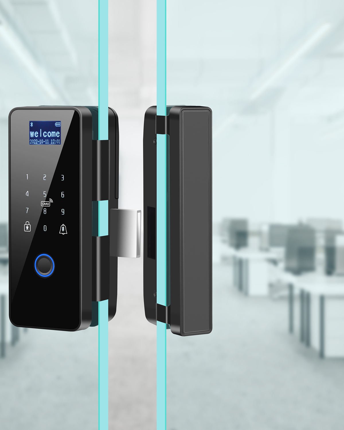 Tuya Smart Digital Glass Door Lock Remote and App Control Fingerprint & BLE Electronic Biometric Cloud Data Storage Options
