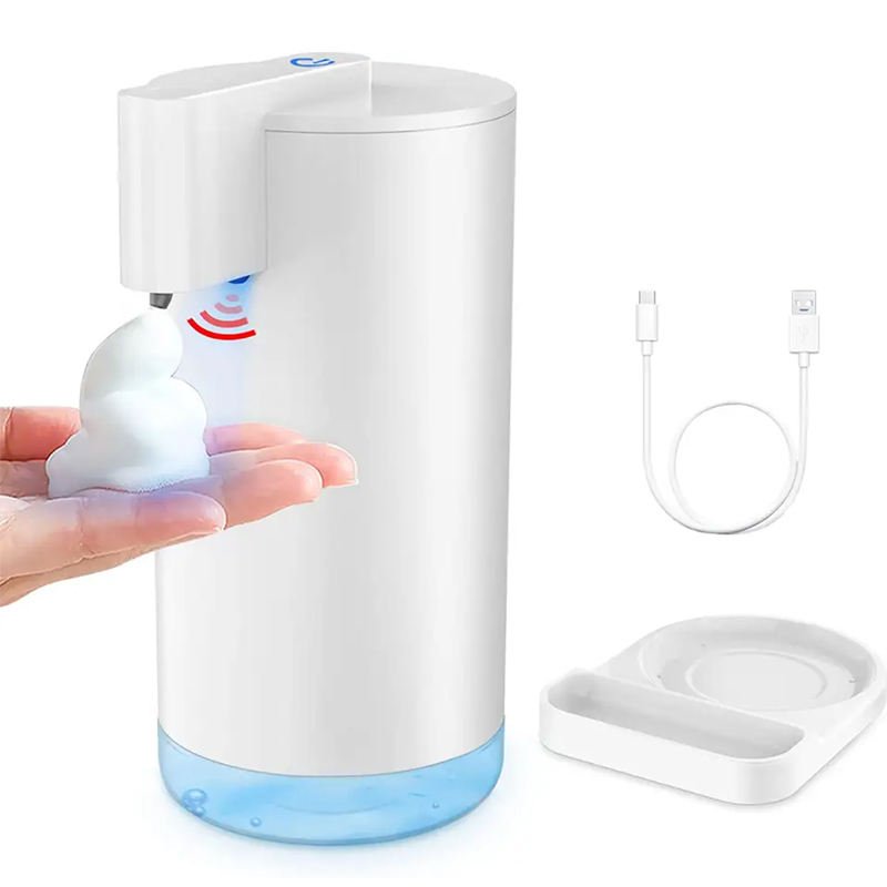 Modern White Electric Touchless Automatic Hand-Free Foaming Soap Dispenser ABS Material 1-Year Warranty for Bathroom Countertop