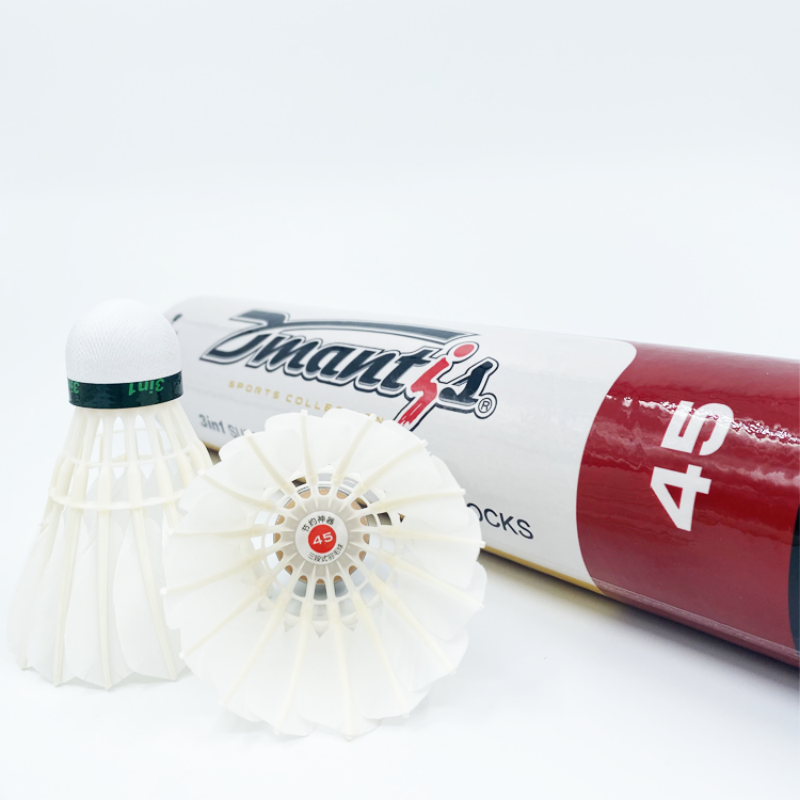 Best-selling Dmantis D45 Natural White 3in1 Tournament Competition Training Durable Stable Badminton Top Grade Goose Shuttlecock