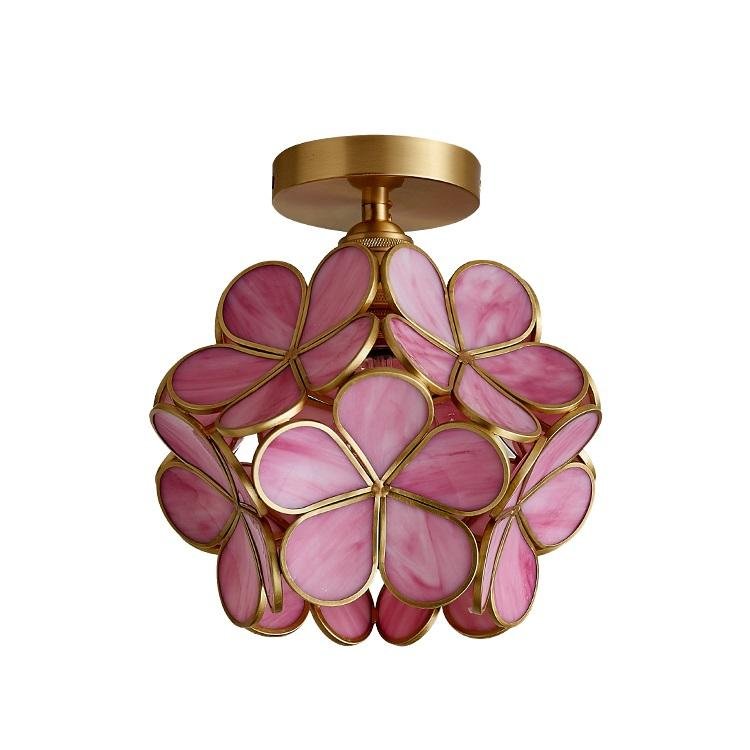 New Design Indoor Decoration Beautiful pink Flower Modern Led Ceiling Light