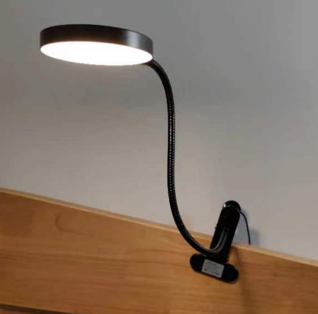 Luxury LED Desk Lamp 30-min Timer Dimmable Reading Light Flexible Gooseneck Modern Design Metal Shade DC Power Clamp Clip Light