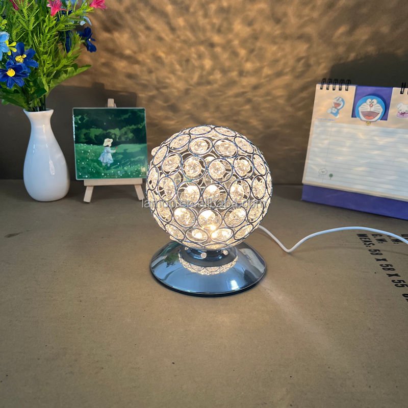 Crystal Ball Table Lamp Soft Ambient Light for Study Desktop Bedroom Bedside and Home Decorative Use