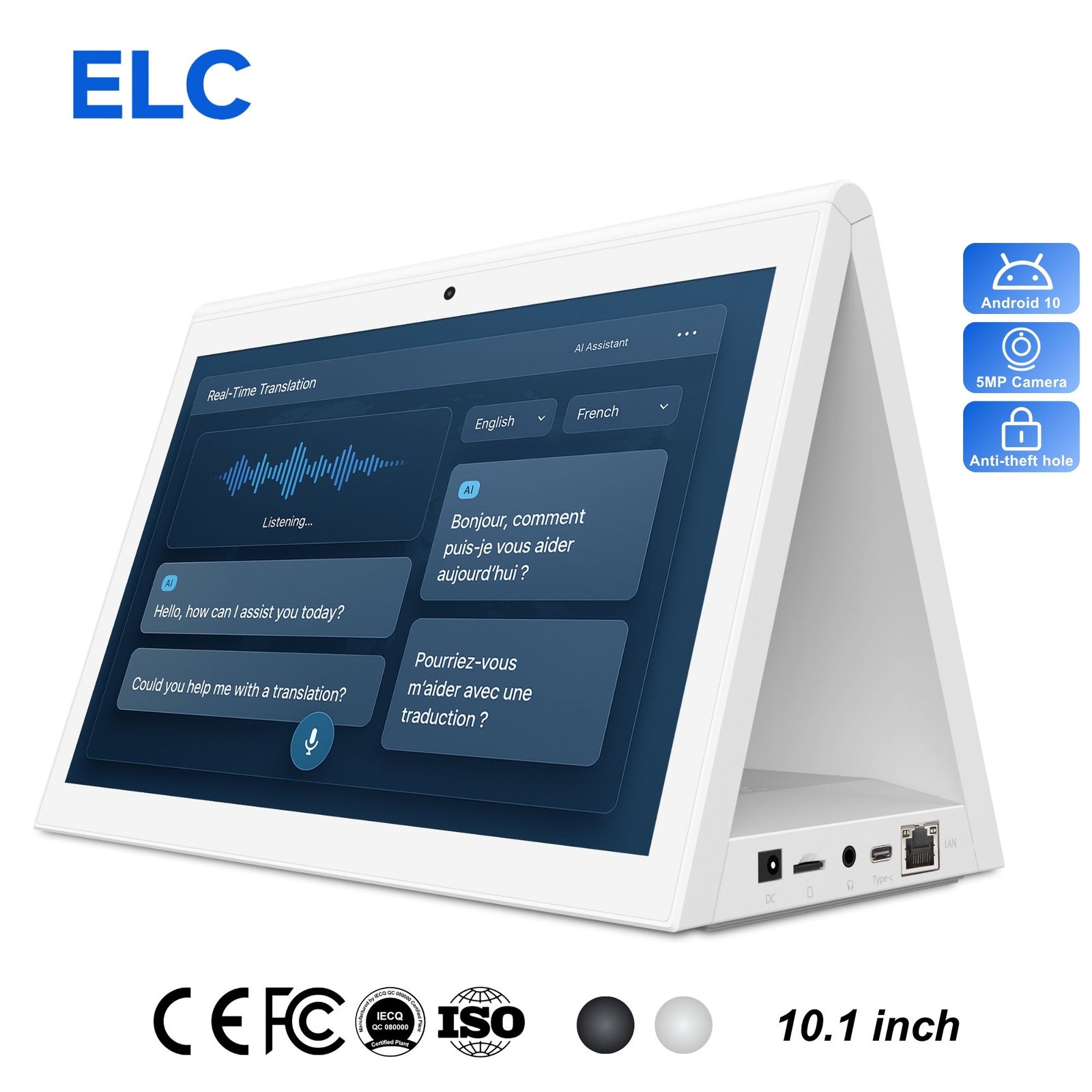 10.1 Inch AI Language Translator Terminal for Hospital Reception and Consultation Rooms with Professional Terms Translation