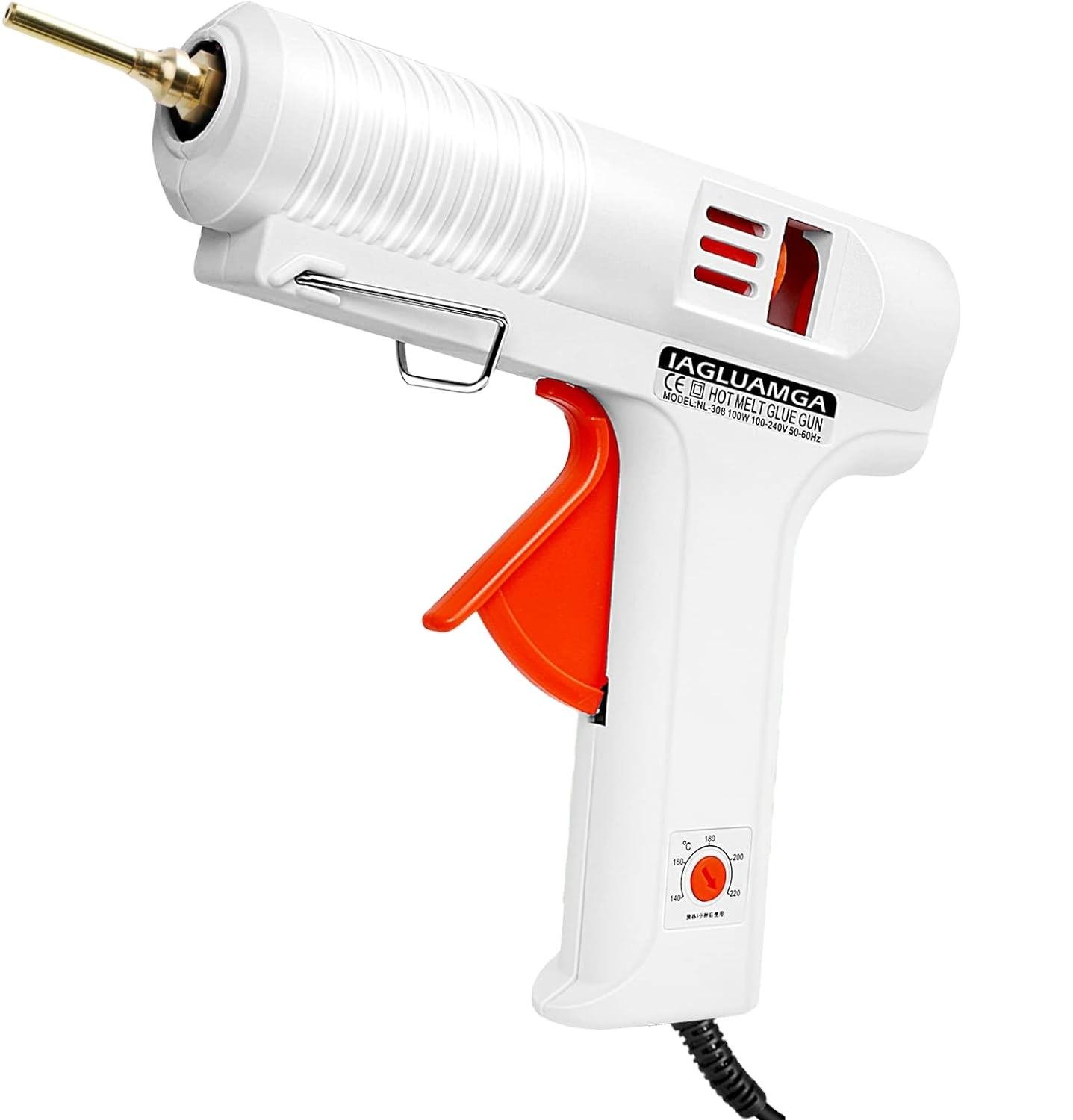 Customizable Hot Glue Gun with Glue Nozzle 100 Watt Temperature Adjustable Craft Repair Tool for DIY, Art and Craft Projects