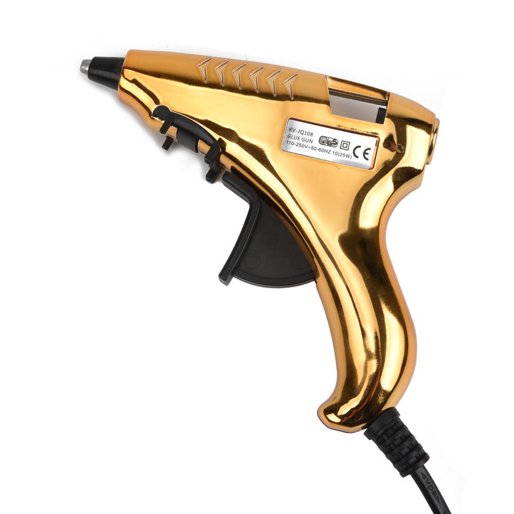 Golden 10W Power Small Glue Gun Heat Capacity Fast Preheating Hot Melt Glue Gun with Glue Stick for DIY and Crafts