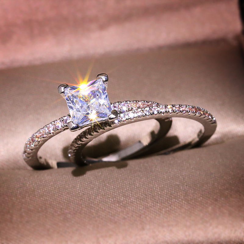 Manufacturer Direct Sale New Design 866 Brass Rings Simple Platinum Plated 3A Zircon Trendy Engagement Rings for Women