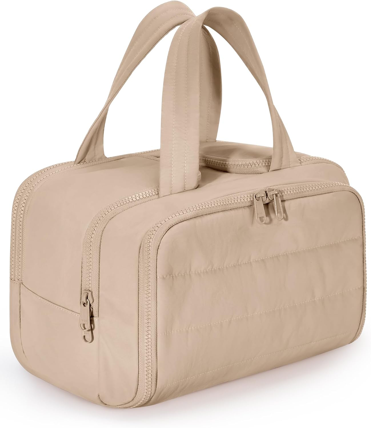 Nylon Travel Organizer Bag with Puffy Handle Lightweight High Quality Zipper Cosmetic Makeup Toiletry Case