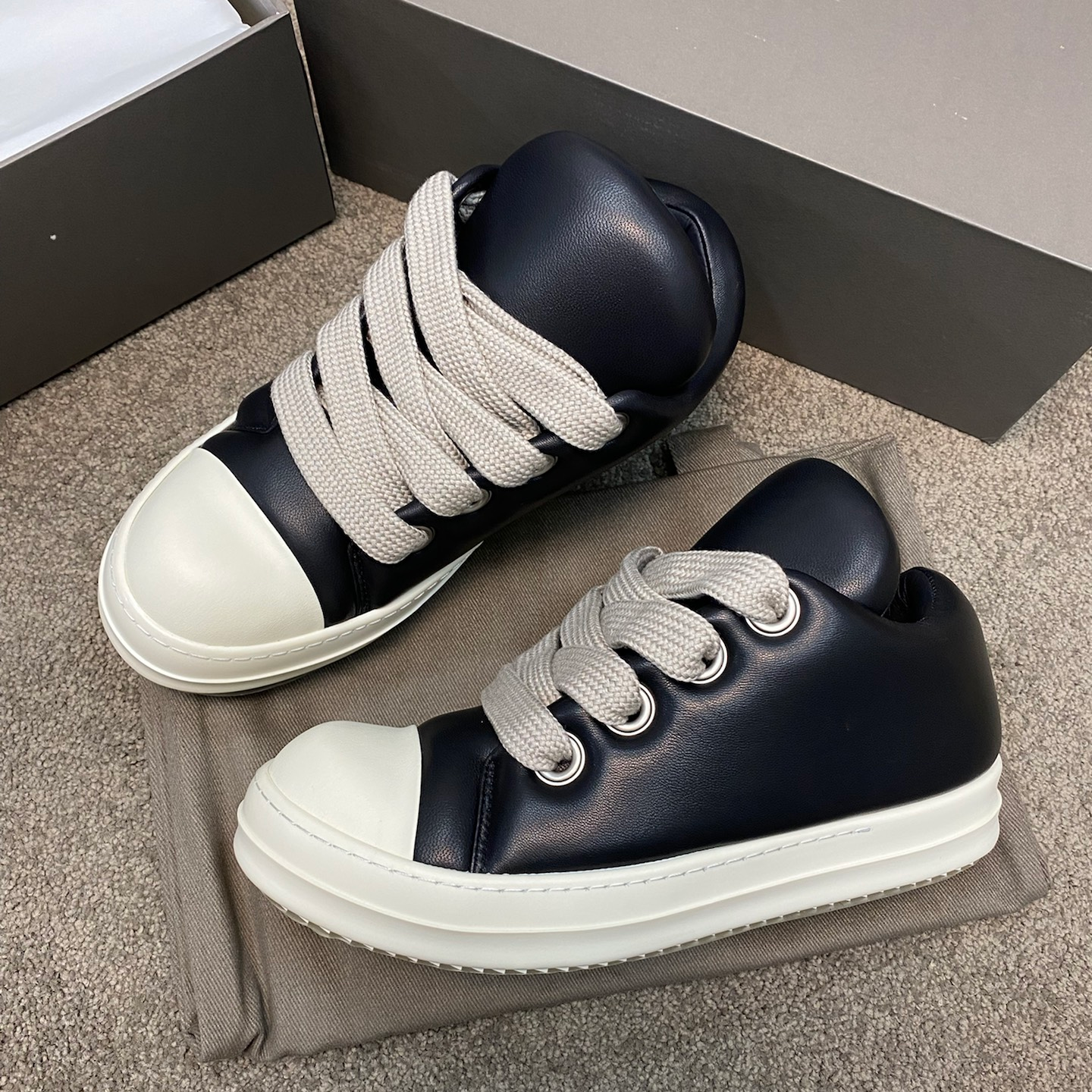 High Quality Men's Luxury Casual Leather Sneakers Big Lace Four Season Designer Shoes Height Increase Walking Style Shoes
