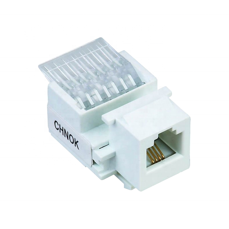 Cat3 RJ11 4-Pin Modular Jack UTP Tool Free 90 Degree Telephone Jack for Telecommunications Products