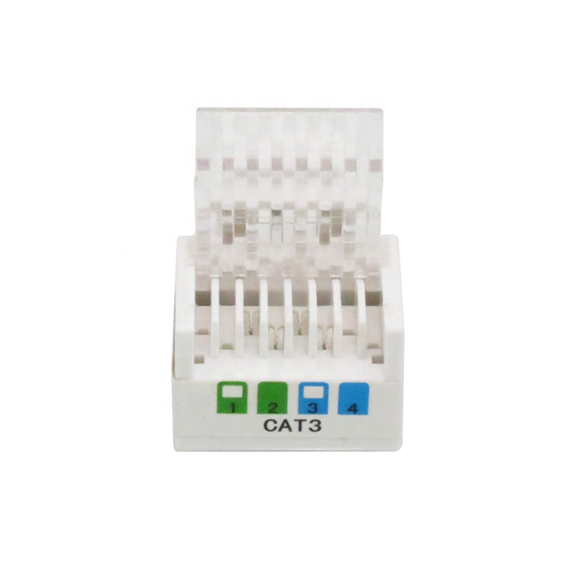 CHNOK Model 4007 RJ11 Cat3 6P4C 90 Degree Telephone Keystone Jack Networking Connector Module ISO9001 Certified 568A/568B Golden