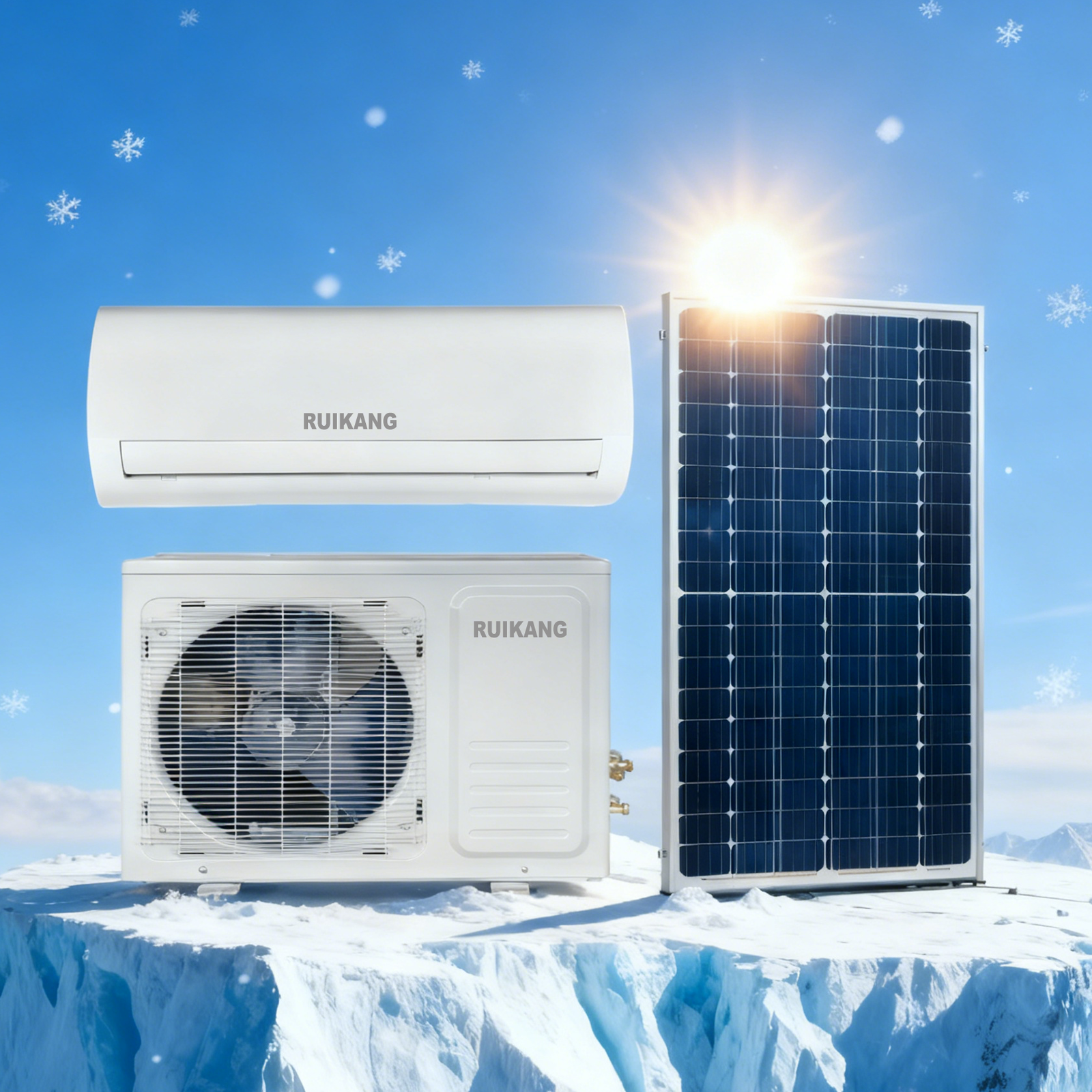 Solar Air Conditioner Split System Cooling Unit Low Power Consumption Household Commercial Use High Cooling Capacity Quiet Use