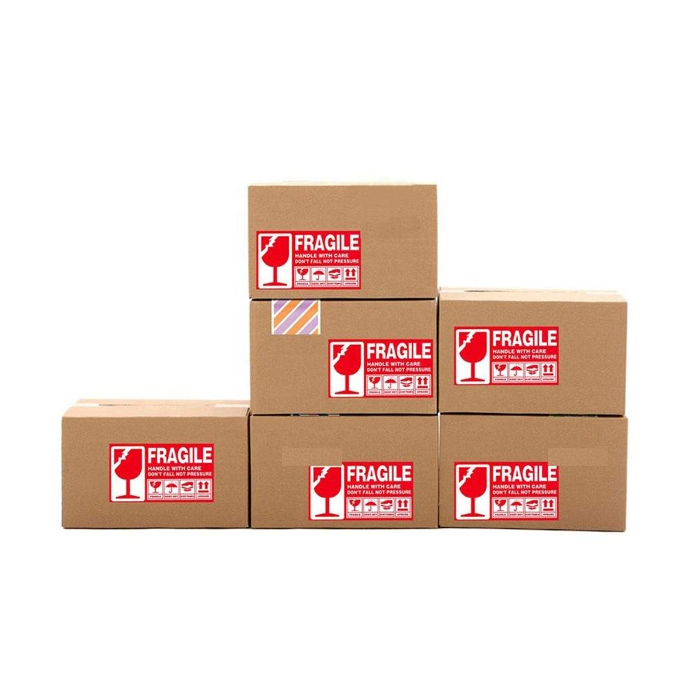 Custom Size Your Logo Fragile Label Sticker Roll Package Dispatch Warning Fragile Shipping Stickers Paper Packing Material Antac