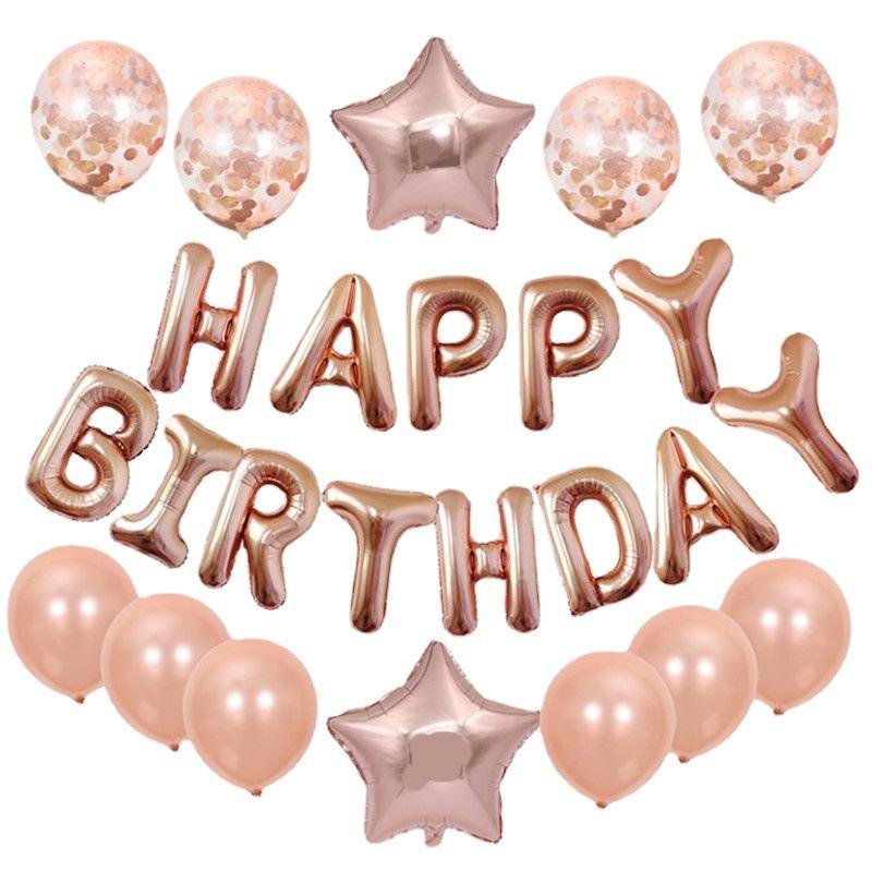 Happy Birthday Party Balloons Decoration Set Festive Party Decoration Latex Aluminum Foil Balloon