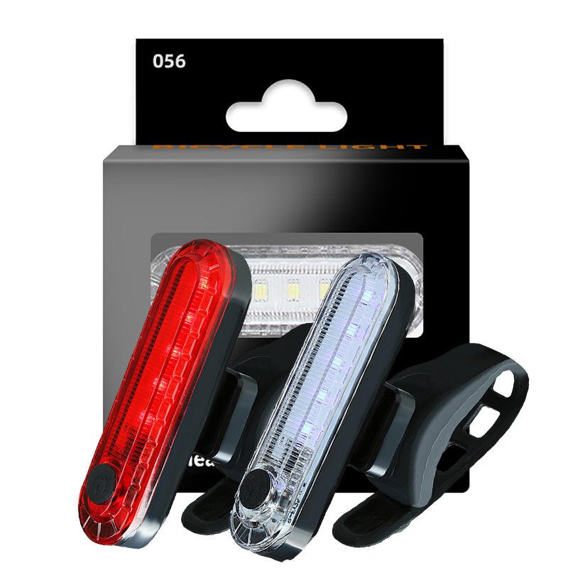 USB Rechargeable Ultra-Bright Red Rear Bike Tail Light Easy-to-Install Bicycle/Helmet Taillights for Cycling