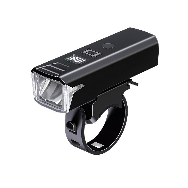 Digital Display Front Bicycle Light ABS Material Night Cycling Highlight Lamp TYPE-C Charging Convenient Handlebar Battery