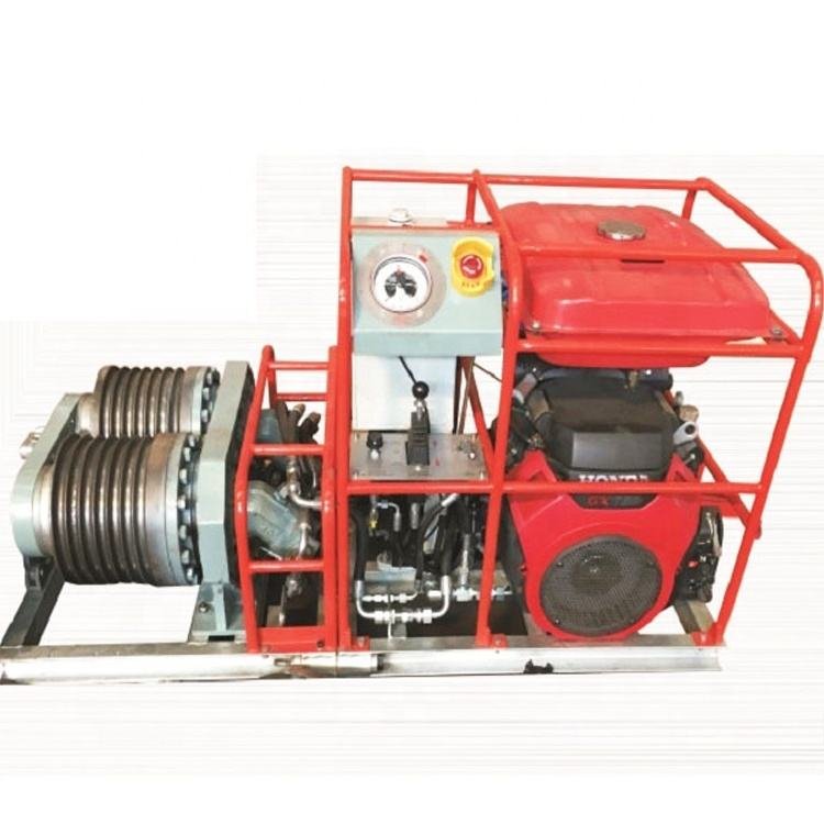 5Ton Gasoline Engine Cable Pulling Machine Double Capstan Hydraulic Pulling Winch