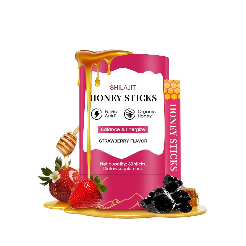 Premium Quality Pure Himalayan Shilajit Honey Oral Liquid Strawberry Flavored Adult Immune Support Muscle Growth Halal Certified