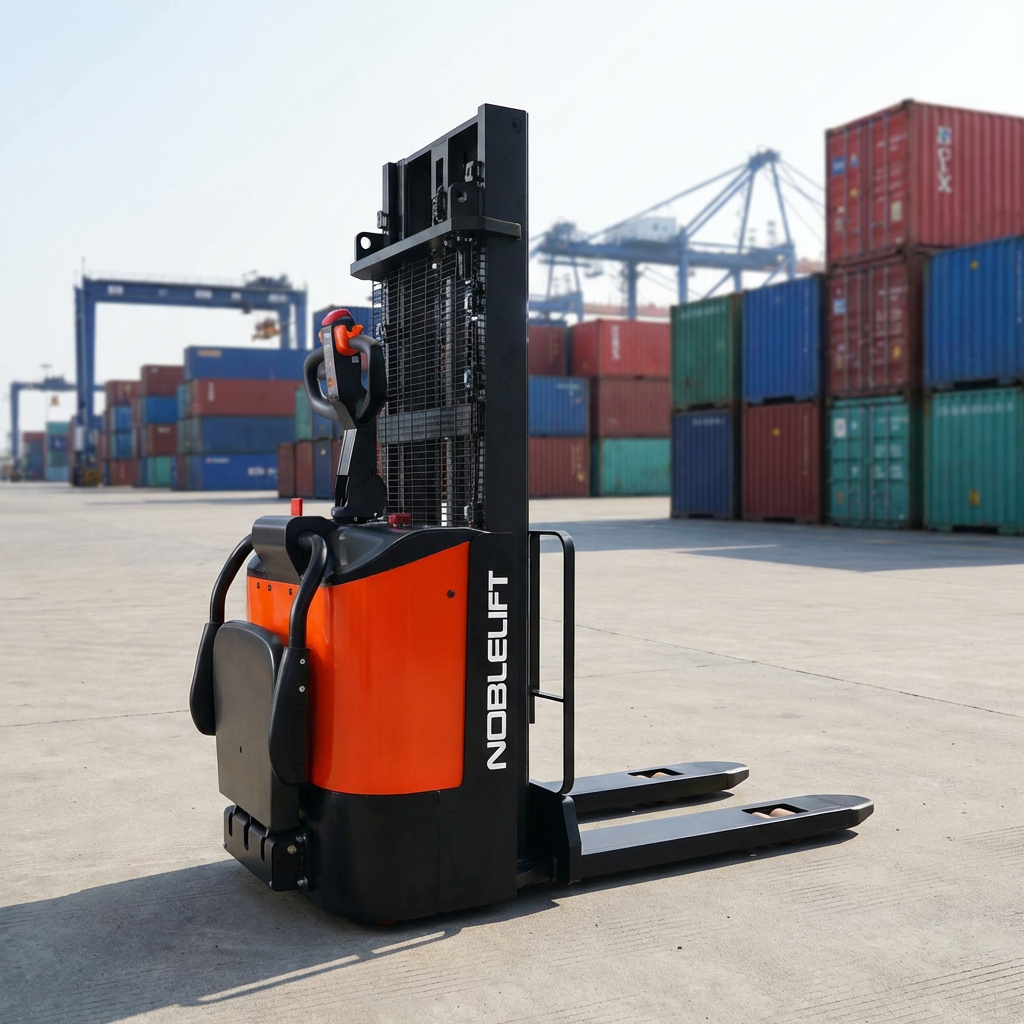 NOBLELIFT PSE15-C 1.5 Ton Battery-Powered Electric Pallet Stacker 3515mm Lifting Height New CE-Certified Lead-Acid Battery Solid