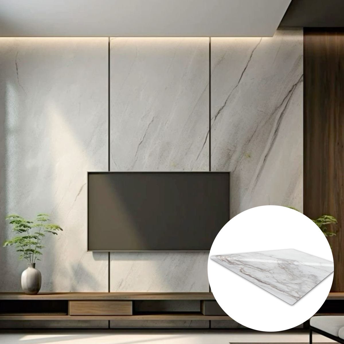 Eco-Friendly Modern Fireproof 1220mm Flexible WPC Carbon Slate Marble Wall Panel Interior Decoration Waterproof Bathroom Kitchen