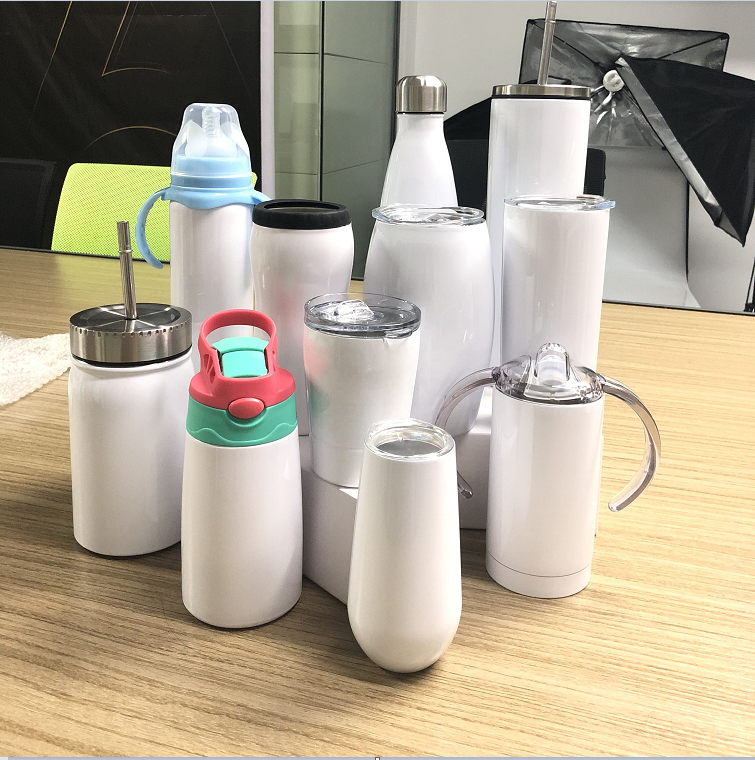 Hot Selling Double Wall Stainless Steel Water Cup Ceramic Sublimation Blanks Tumblers Mugs With Straw