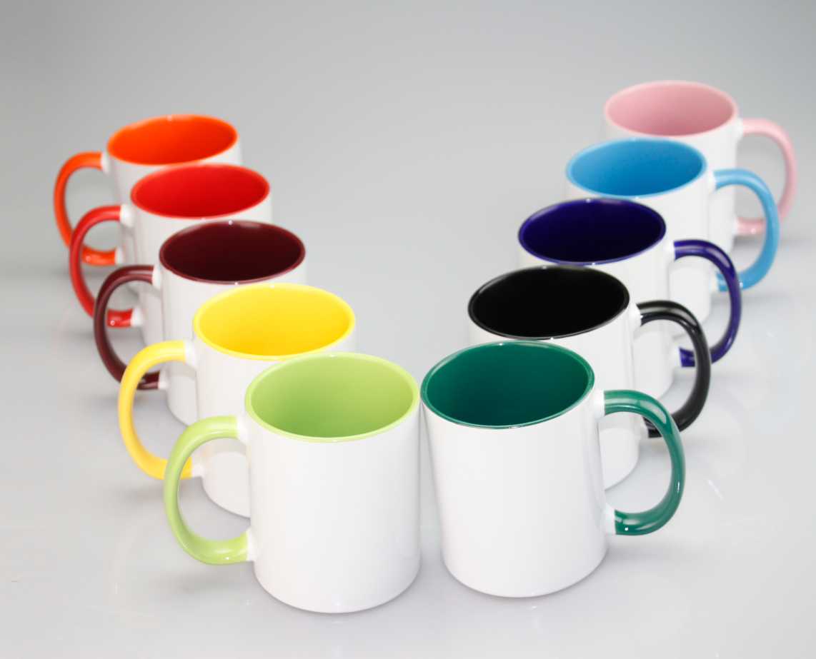Personalized 11oz Inner Rim Color Photo Sublimation Ceramic Coffee Mug
