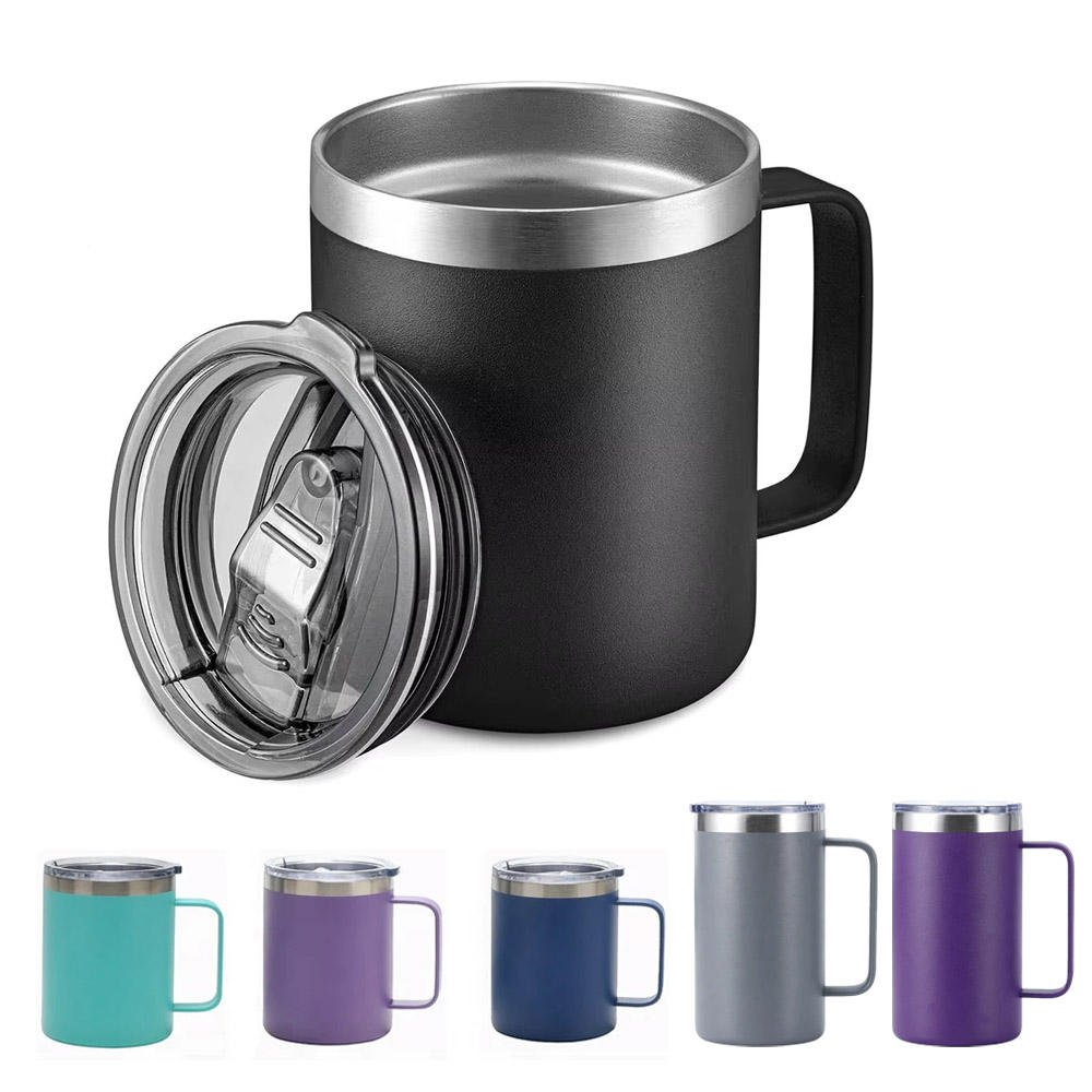 Hot Sale 12oz Insulated Double Wall Stainless Steel Tea Drinkware Thermal Coffee Cup Portable Vacuum Office Mug with Handle