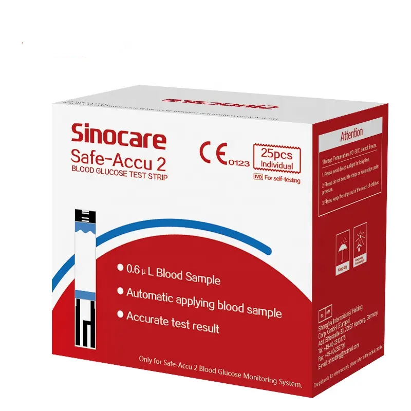 Sinocare Blood Sugar Monitor and Strips Safe Accu2