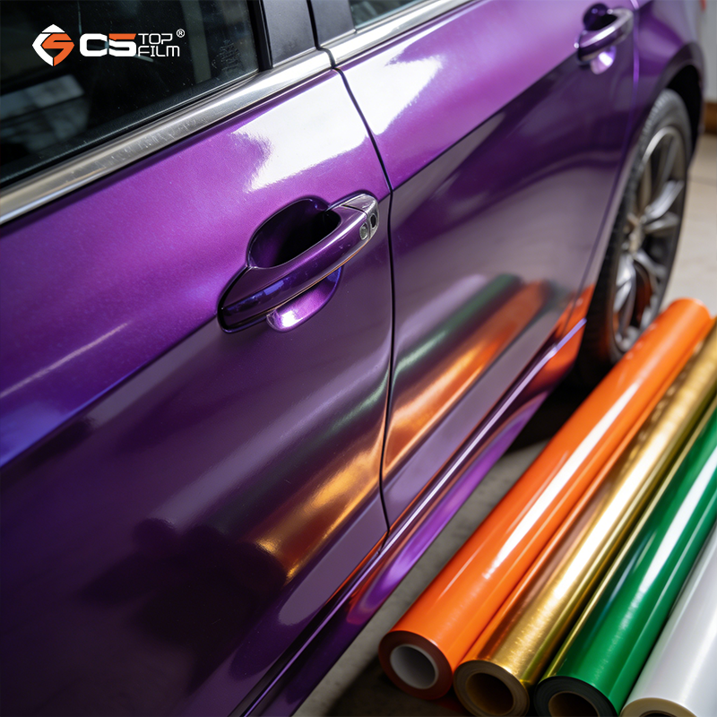 C5TOPFILM Premium 350+ Color PET PPF Glossy/Satin Red/Black Time Saving Easy to Install Self Healing Car Paint Protection Film