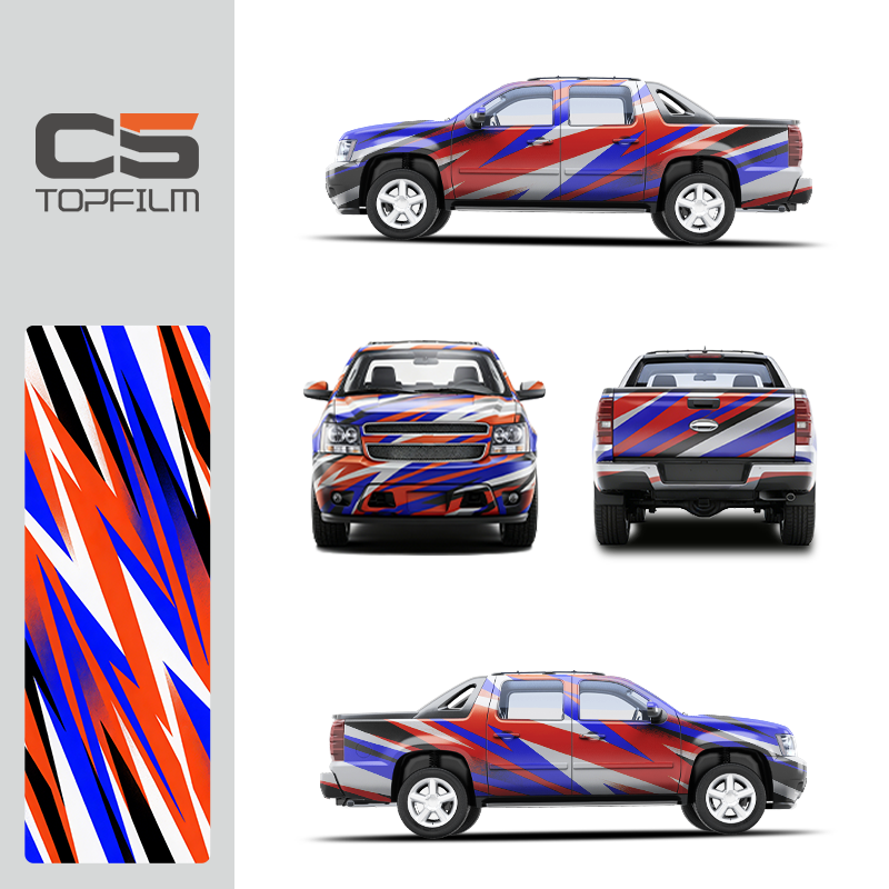 Racing Style Body Side Decals Dynamic Geometric Stripes Vinyl Wrap Film for Ford Chevy Dodge Trucks Custom Printed Vinyl Wrap
