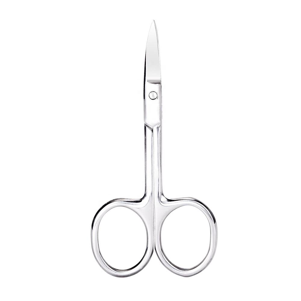 Fast Shipment Portable High Quality 3.5mm Thickness Eyebrow Beauty Curved Cuticle Manicure Nail Scissors