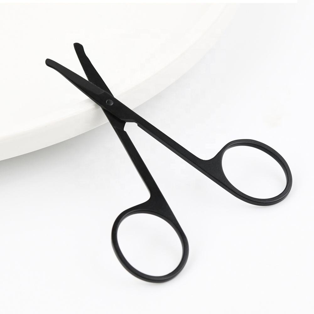 Customized Professional 9cm Black Safety Nose Vibrissa Scissors