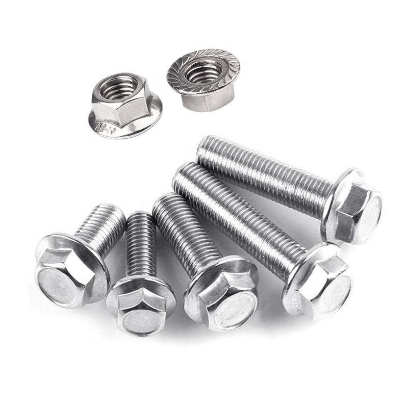 Stainless Steel Pernos 3/8" Flange Bolt M16 X 100 M10X125 316 Grade M38 M26 Hexagonal M8X2 M32 Bolts 5.8 Hex Flange Bolt