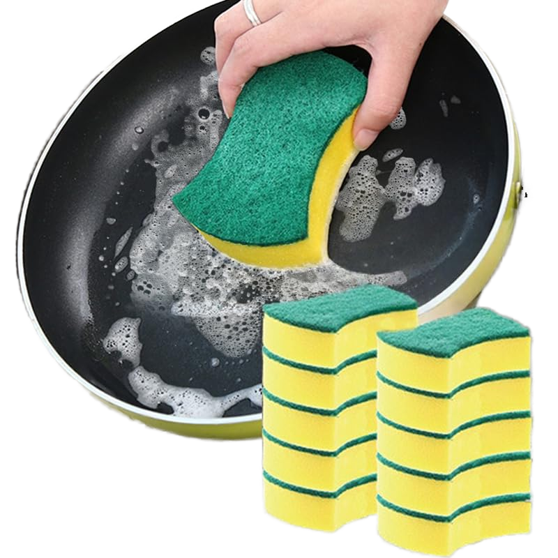 Cotton Kitchen Dishwashing Sponge Double-sided Cleaning Brush Scouring Pad Pot Cleaning Block
