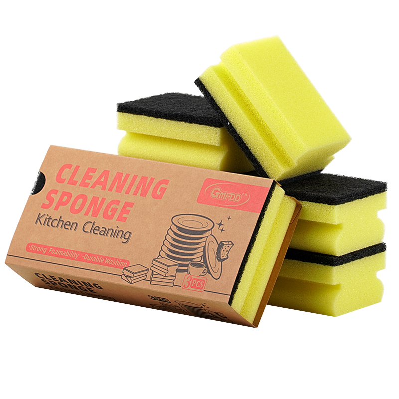 High-Density I Shape Sponge Scourer Pad Kitchen Cleaning Dish Wash Multi-Purpose 45mm Thickness Non-Scratch High Water