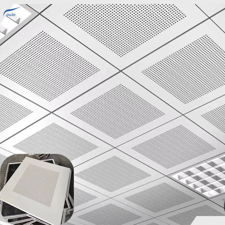 Modern Square Aluminum Suspended Metal Ceiling Tiles Class a Fireproof Hotel Use Competitive Price