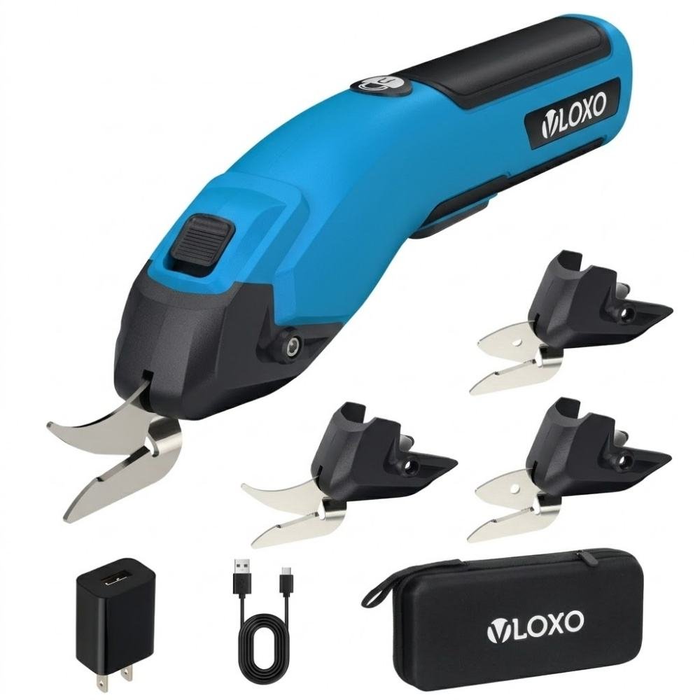 Electric Power Scissors 4 Volt Fabric Electric Cutter USB Charging Scissors With Case