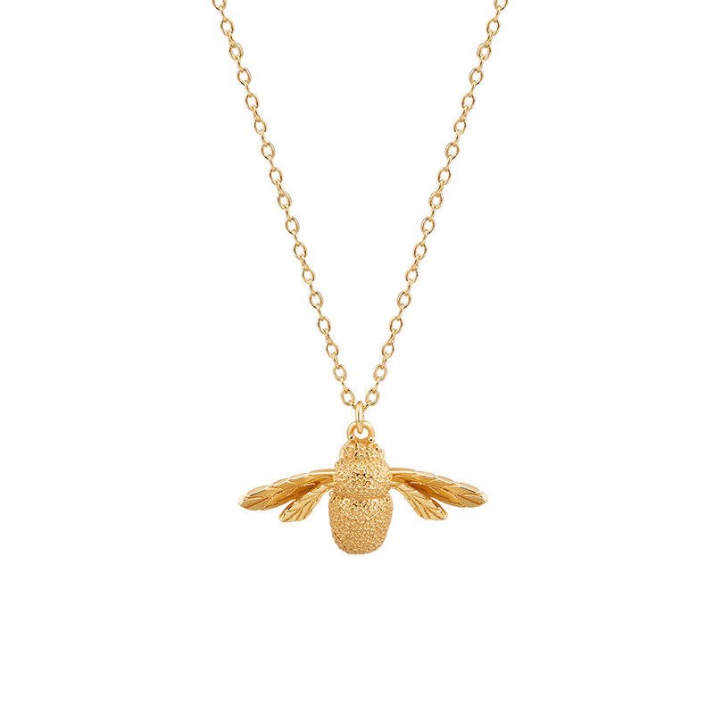 925 Sterling Silver Jewelry Korean Fashion Cute Bee Shape Necklace for Momen